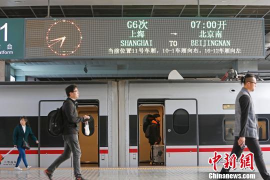 鐵路實(shí)行新列車運(yùn)行圖 上海站首開“復(fù)興號(hào)”京滬高鐵列車